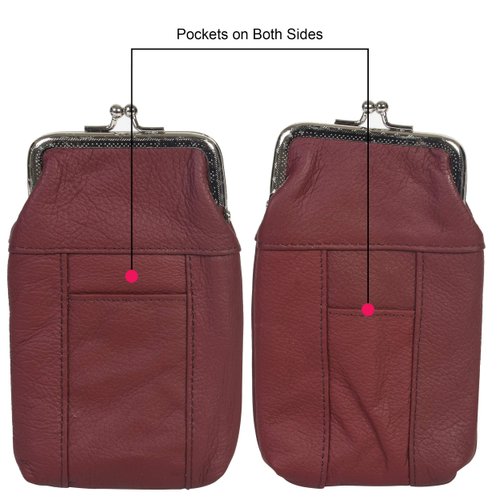 Leatherboss Genuine Leather Cigarette Case Pack Holder Regular or 100's Lighter Pocket, Wine