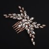 BERYUAN Dainty Crystal Rhinestone Hair Comb Rose Gold Wedding Hair Side Comb Teardrop Rhinestone Headpiece Bridal Hair Comb Crystal Wedding Hair Accessories for Brides Bridesmaid