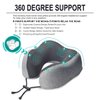 napfun Neck Pillow for Traveling, Travel Neck Pillow for Airplane 100% Pure Memory Foam Travel Pillow for Flight Headrest Sleep, Portable Plane Accessories, Light Grey Set