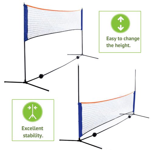 F2C Height Adjustable Portable Tennis Net, Badminton Net for Kids' Volleyball,Soccer Tennis,Pickleball, W/Steel Frame & Carrying Bag Indoor Outdoor Court Bench Backyard Driveway Gym,10FTX 5FT