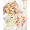 AWAYTR Crochet Head Scarf Hair Bandanas for Women Knit Bandana Headband Scarf Tie-Back Head Coverings Floral Headscarf for Girls (Orange + Blue + Yellow)