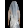 Bridal Veil Ivory 2 Tiers Fingertip Length Edge In Beads And Crystals
