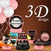 9PCS Retirement Party Decorations Rose Gold Retirement Party Centerpiece Honeycomb Glitter Table Toppers for Happy Retirement Party Supplies for Women