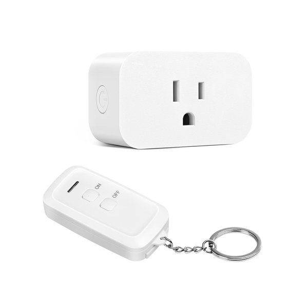 DEWENWILS Indoor Remote Control Outlet, Wireless Remote Light Switch, No Interference Remote Outlet Switch, No Wiring, 15A/1875W, 100ft RF Range, Compact Design, Programmable