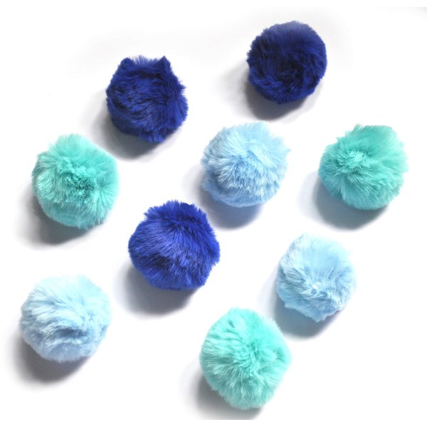 BALLMIE Cat Toys Ball Furry Ball with Rattle Bell Catnip for Cats Easter Gift (Blue (with Bell))