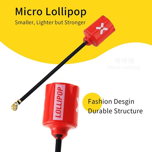 FOXEER Lollipop FPV U.FL Antenna 5.8G 2.3dBi Super Mini RHCP Antenna UFL for RC Drone FPV Quadcopeter Multicopter TX/RX (65mm) …