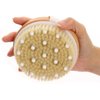 Dry Brushing Body Brush, 2 Pack Round Massage Scrub Brush with Natural Boar Bristles for Exfoliating Dry Skin, Lymphatic Drainage and Cellulite Treatment