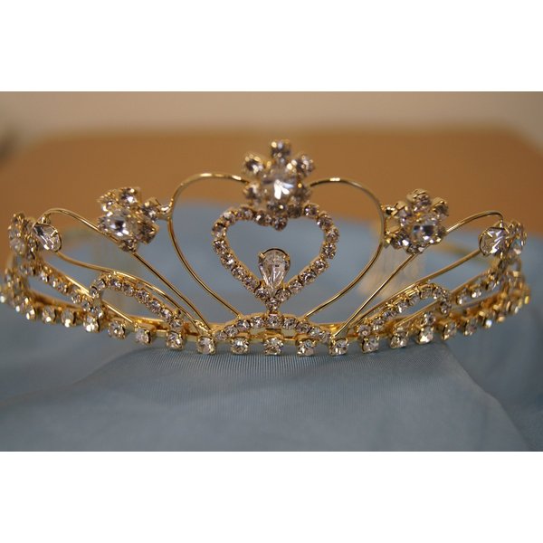 (BIG) Elegant Bridal Wedding Tiara Crown with Crystal Party Accessories DH3160L(GOLD)