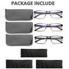 CRGATV 3-Pack Reading Glasses for Men Blue Light Filtering Full Frame Metal Readers Anti Uv/Eye Strain/Glare (+2.0 Magnification Strength)