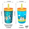 Zak Designs Bluey Kelso Tumbler Set, 15 fl.oz. Leak-Proof Screw-On Lid with Straw, Bundle for Kids Includes Plastic and Stainless Steel Cups with Bonus Sipper, 3pc Set, Non-BPA