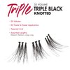 iENVY False Eyelashes Triple Black Knotted Individual Trio Lashes 3X Volume Reusable Eyelash Clusters (M/L)