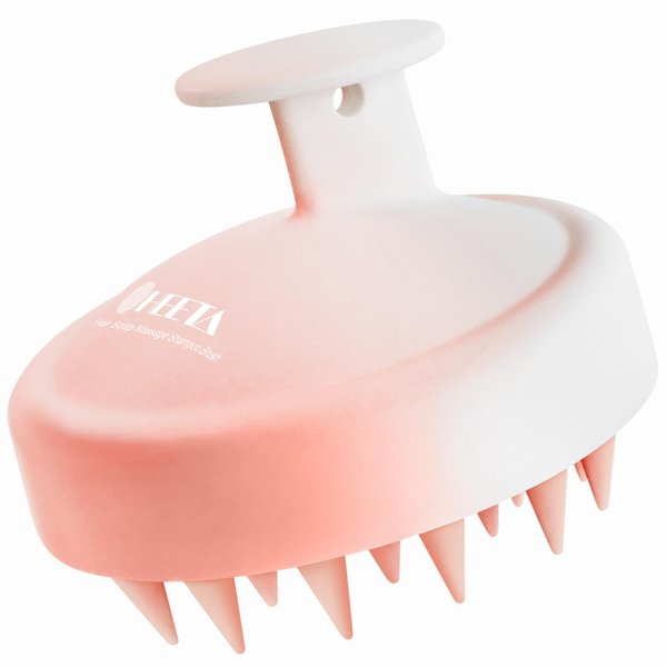 HEETA Scalp Massager Hair Growth, Scalp Scrubber Exfoliator with Soft Silicone Bristles for Dandruff Removal, Shampoo Brush for Wet Dry Hair Scalp Care, Gradient Pink