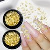 2 Box Star Nail Charms Nails Art Studs 3D Gold Star Moon Nail Charms Metallic Star Moon Nail Rhinestones Nail Jewelry Decorations Manicure Kit Art Accessories Supplies for Women Girls Acrylic Nails