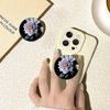 Ksadiye Translucent Clear Phone Grip with Expanding Kickstand,Cell Phone Collapsible Stand Pink Rose Flower Design for Smartphones