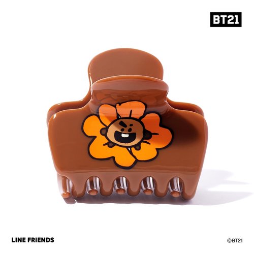 BT21 x Kitsch Recycled Plastic Puffy Medium Hair Clips for Women - Medium Claw Clips for Thin Hair | Claw Hair Clips for Short Hair, Medium Hair Claw Clips for Women, Cute Hair Claws for Girls, Shooky