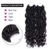 6 PCS/Lot Goddess Locs Crochet Hair 20 Inch Wavy Curly Faux Locs Crochet Hair Braiding Hair With Curly End Soft Locs Crochet Goddess Locs Synthetic Braids Crochet Locs Braiding Hair (20" 6 Packs, 1B)