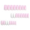 Ombre Pink White Press on Nails Medium Long Square BAOYAALIN, Fake Nails with Heart Design Gel Glue on Nails for Women Girls Full Cover Acrylic Artificial False Stick on Nail for Wedding 24Pcs