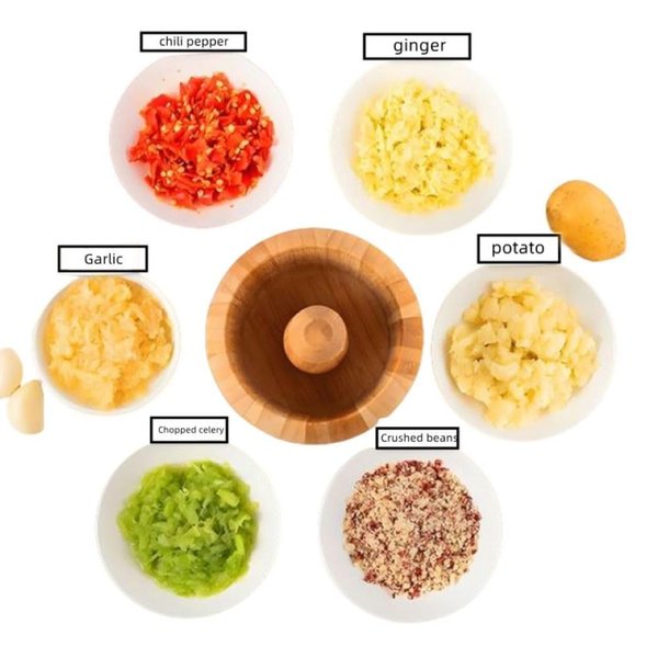 Bamboo Mortar and Pestle Set,8 Oz Natural Seasoning Spice Tools for Crushing Nuts, Grinding Garlic,Making Guacamole,Salad Dressing Eco Friendly Kitchen Gadget for Home Cooking