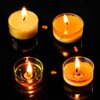 25PCS Pure Beeswax Tealight Candles, Natural Scent, Clear Cup