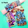 RechicGu 6 Pieces African Turban Headband For Women Girls Ankara Print Bonnet Beanie Cap Pre-Tied Bow Bowknot Headwrap Stretchy Dreadlocks Locs India Yoga Workout Hair Bandana
