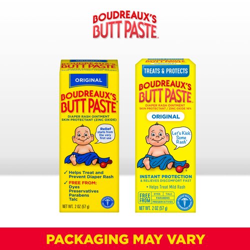 Boudreaux's Butt Paste Original Diaper Rash Cream, 2 Ounce (Pack of 3)