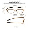 Calabria TR191 Flexie Sport Reading Glasses +3.00 Cream Soda Brown 3 PACK Unisex