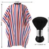 Borogo Professional Hair Cutting Cape with Neck Duster Brush, Salon Barber Cape, Hairdressing Accessories (Multicolor Stripe)