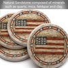 Thirstystone Americana Natural Sandstone Coaster 4 Pack Eco-Friendly, Absorbent, Easily Wipes Clean