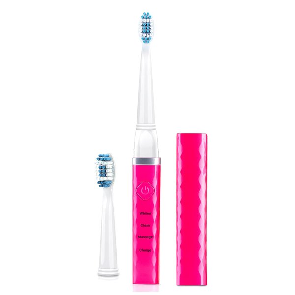 Pop Sonic USB Charge Anywhere Toothbrush (Pink) - Rechargeable Toothbrush w/Up to 40,000 Brush Strokes/Minute -Long-Lasting Dupont Nylon Bristles -Teens & Adult Toothbrush with Quadrant Pacer