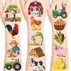 Farm Theme Temporary Tattoos, Famer Animals Temporary Tattoo Stickers for Birthday Decorations, Party Supplies Party Favors, School Rewards Gifts