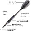 Viper Bobcat Adjustable Weight Soft Tip Darts with Storage/Travel Case: Black Coated Brass, Purple Rings, 16-19 Grams