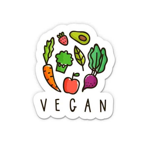 GT Graphics Express Vegan Vegetables - 16" - Large Size Vinyl Sticker - Outdoor Indoor