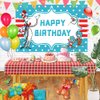 Blue Backdrop for Birthday Party Decorations Background for Baby Shower Party Cake Table Decorations Supplies Cat in The Hat Theme Banner 5x3ft