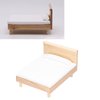 SUNGOOYUE 1:12 Dollhouse Double Bed Model, Mini Portable Oak Material Bed Furniture Decoration for Dollhouse Accessories