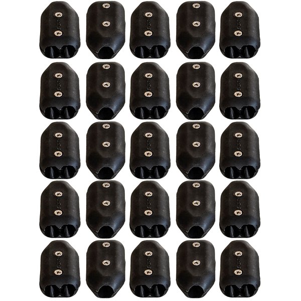 1/4 Inch E-Z-TY Reusable Rope Clamps - Twenty Five (25) Pack Size (Black)