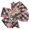 Sweet as Southern Tea Pinwheel Hair Bow 4" Brown Pink