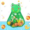 gofidin Baby Bath Toys Mesh Bag Kids Bathroom Toy Storage Bag Duck Frog Suction Cups Toys Organizer for Kids
