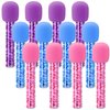 Newtay 12 Sets Microphone Candy Tubes Karaoke Theme Birthday Party 10'' Fake Prop Microphone Plastic Rock Star Toy for Disco Singer Stage Costume Prop Birthday Party Favors (Not Include Candy)