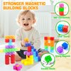 Feoxialy 52pcs Magnetic Blocks - Translucent Magnetic Cubes, Digit Building Blocks Magnet Toys for Kids, Clear Montessori Toddler Toys Ages 3+, Preschool STEM Sensory Autism Toys for Boys Girls