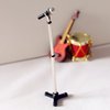 1/12 Dollhouse Miniature Accessories,Metal Microphone with Stand,Music Room Recording Room Studio Decoration