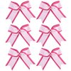 8 Inch 2 Colors Cheerleader Bows 2 Layers 6 Pcs Ponytail Holder Cheerleading Bows Hair Elastic Hair Tie (Hot pink/White)