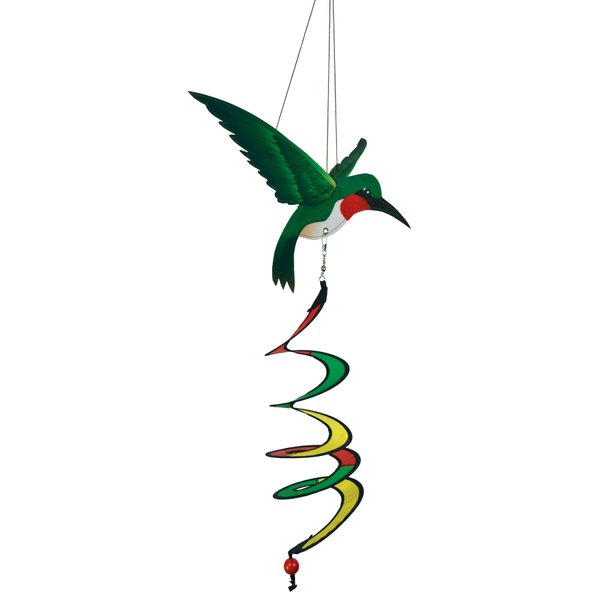 In the Breeze 4287 — Hummingbird Twister — Unique Outdoor Hanging Bird Decoration Spinner for Porches, Patios, Decks