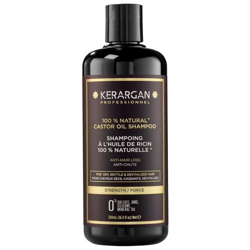 Kerargan - Anti-Hair Loss Shampoo with Castor Oil - Strengthens & Promotes Growth - Dry & Brittle Hair - Enriched with Keratin, Argan Oil, Aloe Vera - Sulfate, GMO & Silicone-Free - 16.9 fl oz
