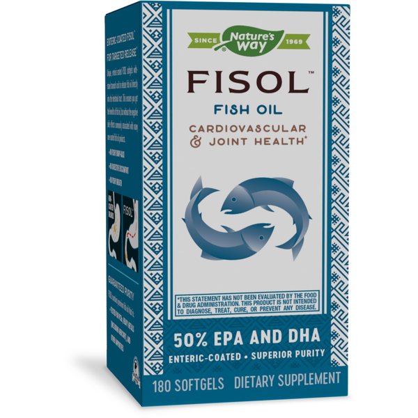 Nature's Way Super Fisol Enteric-Coated Fish Oil, Supports Cardiovascular and Joint Health*, 180 Softgels