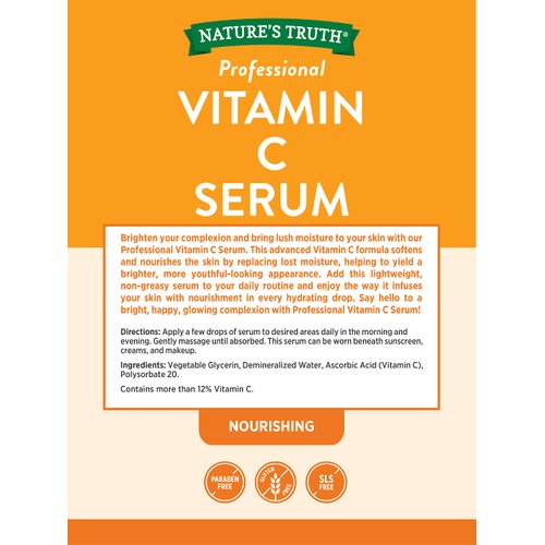 Nature's Truth Vitamin C Serum 2 oz | Oil For Body & Face | Nourishing & Unscented