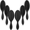 Nuenen 6 Pcs Detangling Wet Hair Brushes for Women Small Travel Brush Soft Bristles with Cushion Base Drying Detangler Brushes for Men Women Girls Boys(Black)