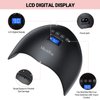 MelodySusie 48W LED UV Nail Lamp - Black, Energy Efficient, 365nm-405nm Wavelength, Compatible with Most Gels, 4 Timer Settings, Infrared Sensor, User-friendly Design, Widely Applications