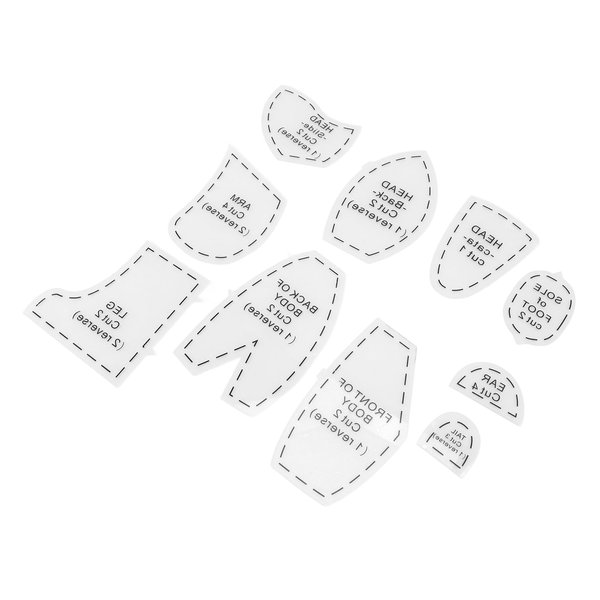 Memory Bear Template Set, High Efficiency Versatile Usage Sturdy Reusable Bear Sewing Pattern Ruler for Doll Making (Large (15 inch))