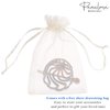 Parcelona French Swirls Celluloid Chignon Hair Slide Pin Thru 3.5" Bun Cover Ponytail Round Hair Clips for Women Styling Girls Hair Accessories No Slip Durable, Made in France(Tortoise Shell)