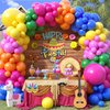 Fiesta Balloon Garland Arch Kit, Hot Pink Yellow Blue Green Orange Fiesta Balloons for Kids Boy Girl Carnival Decor Festival Party Decorations Birthday Baby Shower Party Supplies